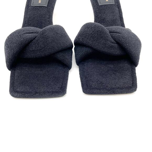 NEW Good American Womens 11.5 Black Terry Kickstand Slides‎ Square Toe GA353T-X - Picture 9 of 10